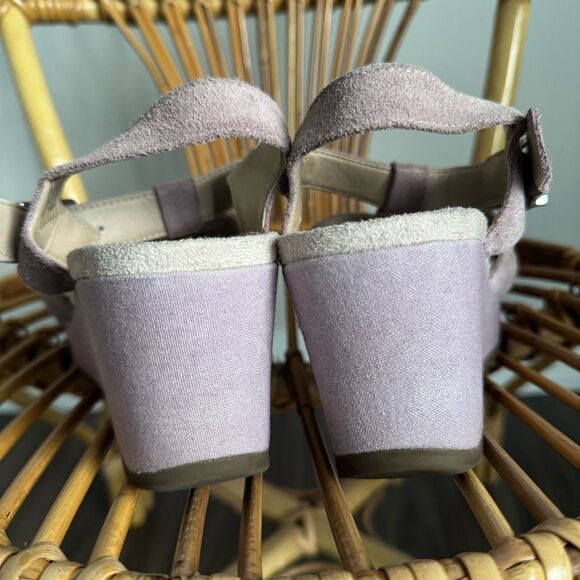 Vionic Purple Suede Wedge Sandals Size 7 - Picture 6 of 8